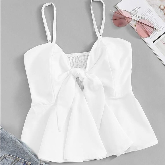SHEIN Tops - SHEIN Knot Front Solid Cami Top NWOT